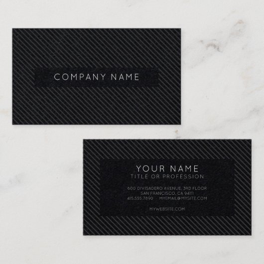 Carte de visite simple Black Pinstripe (Devant / Derrière)