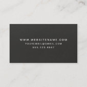 Carte De Visite Simple Black Texture Professional (Dos)