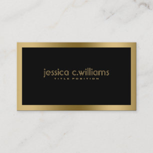 Carte De Visite Simple Black Whit Gold Frame