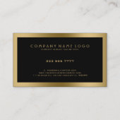 Carte De Visite Simple Black Whit Gold Frame (Dos)