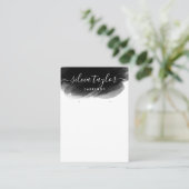 Carte De Visite Simple Black White Calligraphie art Écran d'oreill (Debout devant)