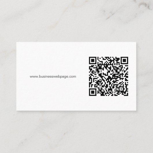 Carte De Visite Simple Black, White Logo and QR Code Business Card (Dos)