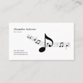 Carte De Visite Simple, Black & White Music Teacher (Devant)