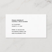 Carte De Visite Simple blanc clair gris moderne Motif Monogramme (Dos)