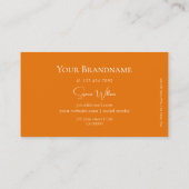 Carte De Visite Simple blanc et orange avec logo classique (Dos)