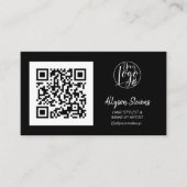 Carte De Visite Simple blanc maquillage cheveux noir photo qr code (Devant)