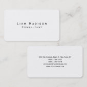 Carte De Visite Simple blanc minimaliste créatif moderne (Devant / Derrière)