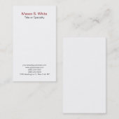 Carte De Visite Simple blanc moderne clair professionnel (Devant / Derrière)