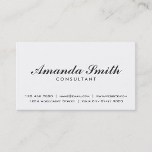 Carte De Visite Simple blanc moderne simple professionnel élégant