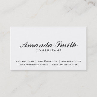 Carte De Visite Simple blanc moderne simple professionnel élégant