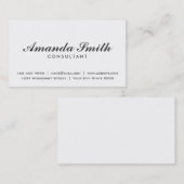 Carte De Visite Simple blanc moderne simple professionnel élégant (Devant / Derrière)
