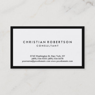 Carte de visite simple blanc noir