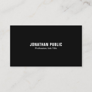 Carte De Visite Simple blanc noir élégant professionnel moderne