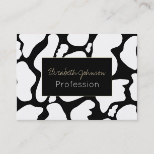 Carte De Visite Simple Blanc Noir Gros taches de vache Motif anima
