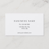 Carte De Visite Simple blanc simple moderne élégant professionnel (Dos)