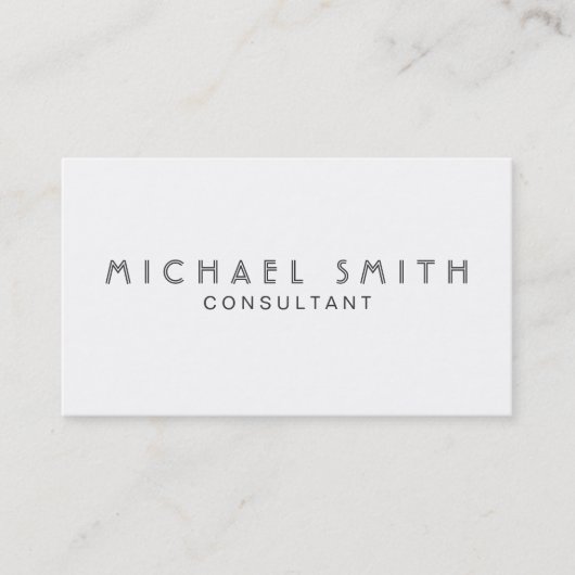 Carte De Visite Simple blanc simple moderne élégant professionnel (Devant)