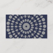 Carte de visite simple bleu avec design Mandala (Dos)