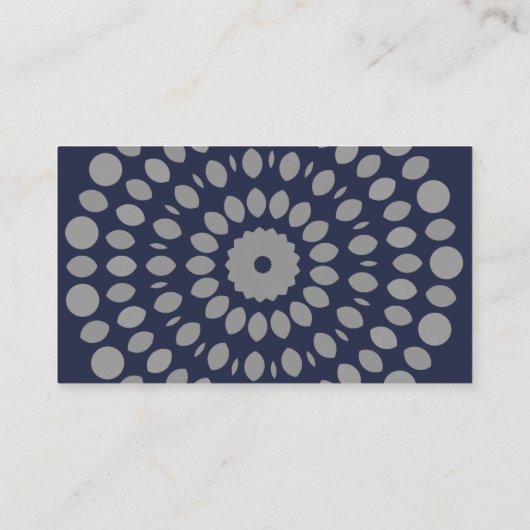 Carte de visite simple bleu avec design Mandala (Dos)