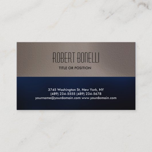 Carte de visite simple bleu beige (Devant)