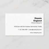 Carte De Visite Simple Bleu Clair Gras Moderne Vibrant (Dos)