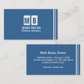 Carte De Visite Simple bleu moderne élégant professionnel (Devant / Derrière)