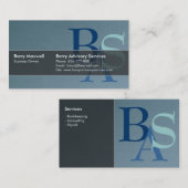 Carte De Visite Simple bleu moderne élégant professionnel (Devant / Derrière)