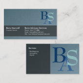 Carte De Visite Simple bleu moderne élégant professionnel (Devant / Derrière)