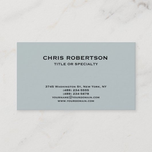 Carte de visite simple bleu moderne simple (Devant)