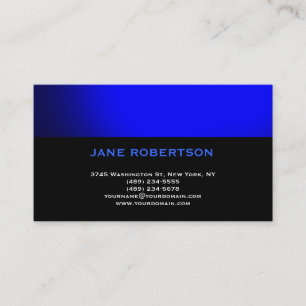 Carte de visite simple bleu noir