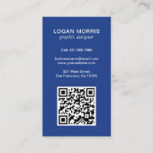 Carte De Visite Simple bleu QR Code moderne (Devant)