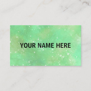 Carte De Visite simple bleu vert aquarelle écriture moderne entrep