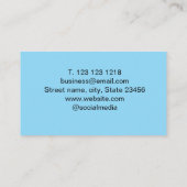 Carte De Visite simple bleu vert aquarelle script affaires moderne (Dos)