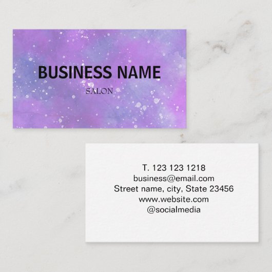 Carte De Visite simple bleu vert aquarelle script affaires moderne (Devant / Derrière)