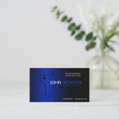 Carte De Visite Simple Blue Martini Bartender Modèle (Debout devant)