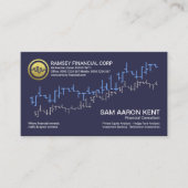 Carte De Visite Simple Blue Stock Exchange Graph Wave Financial (Devant)