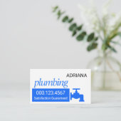 Carte De Visite Simple Blue Water Box Plumbing (Debout devant)