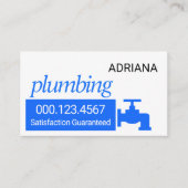 Carte De Visite Simple Blue Water Box Plumbing (Devant)