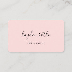 Carte De Visite Simple Blush Pink Signature Script Beauté