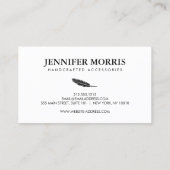 Carte De Visite Simple Boho Feather Joaillier Designer Artiste Bla (Dos)