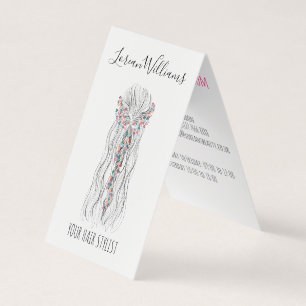 Carte De Visite Simple Boho Mariage Hair Stylliste Fleur romantiqu