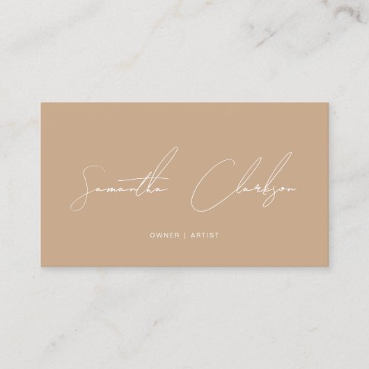 Carte De Visite Simple Boho Moderne Script manuscrit Code QR (Devant)