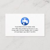Carte De Visite Simple Boîte de plomberie à eau bleue (Dos)