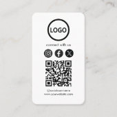 Carte De Visite Simple Bold Custom Card Social Media QR Code (Devant)