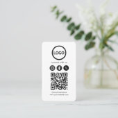 Carte De Visite Simple Bold Custom Card Social Media QR Code (Debout devant)