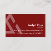 Carte De Visite Simple Bold moderne rouge riche Crimson moderne es (Dos)