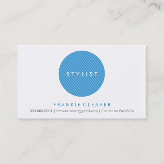 CARTE DE VISITE SIMPLE :: bold spot blue (Devant)