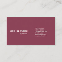 Simple Bordeaux Blanc Moderne Professionnel