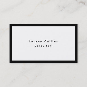 Carte De Visite Simple Bordure Noire Blanc Minimaliste Moderne