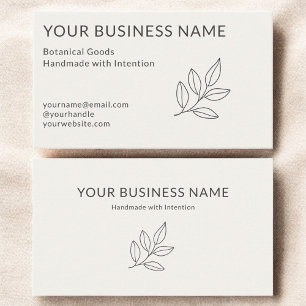 Carte De Visite Simple Botanique Neutre Minimaliste Petit