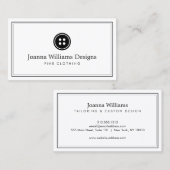 Carte De Visite Simple Bouton Logo Seamstress, Tailor (Devant / Derrière)
